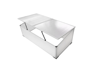 Serre froide à 2 couvercles pour jardin 110 x 55 x 41 cm résistante aux uv et à la chaleur en polycarbonate transparent 02_0045831