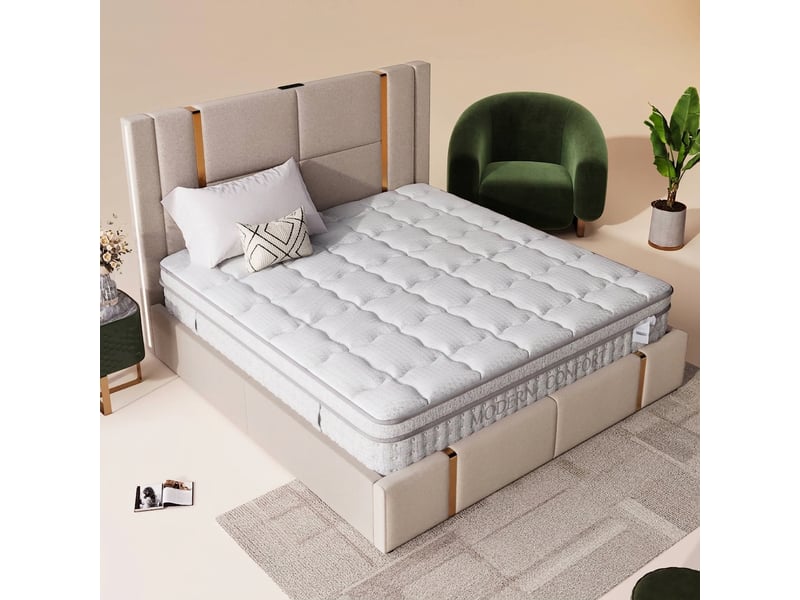  Matelas hybride 160x200 cm 25cm, 7 zones confort, ressorts ensachés mousse froide, fermeté H3, respirant, certifié OEKO-TEX  - Conforama B