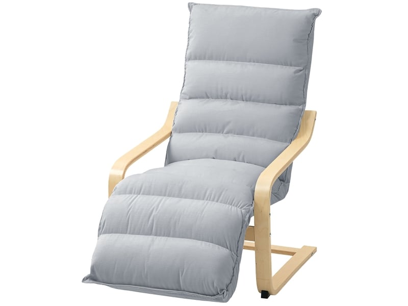 Fauteuil à bascule relax 67 x 93-114 x 105 cm – gris clair – repose-pieds réglable, 5 positions - Conforama A