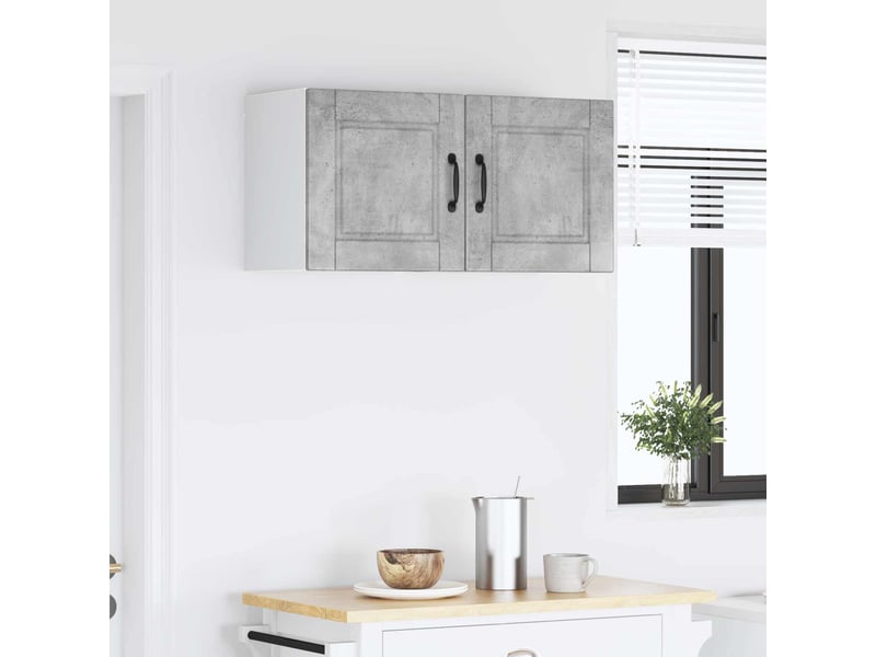  Meuble mural de cuisine | armoire de cuisine 2 pcs gris béton bois d'ingénierie shl1801  - Conforama D
