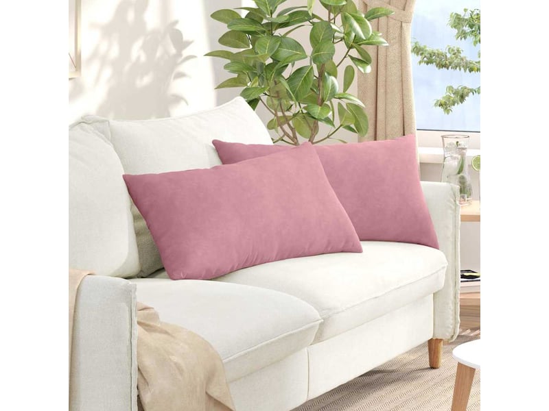  Lot de 2 coussins de canapé, coussins décoratifs rose 80 x 40 cm cf59153  - Conforama B