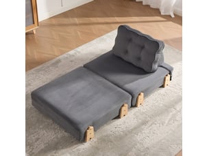 Fauteuil convertible <strong>MODENVIE</strong> <strong></strong> Velours côtelé gris vendu A l'unité