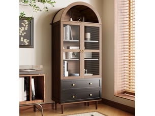 Buffet 2 porte(s)  2 tiroir(s) <strong></strong> <strong></strong> - 70 cm coloris bois foncé 