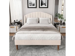 Lit 2 places 140x190 cm <strong></strong> <strong></strong> coloris beige