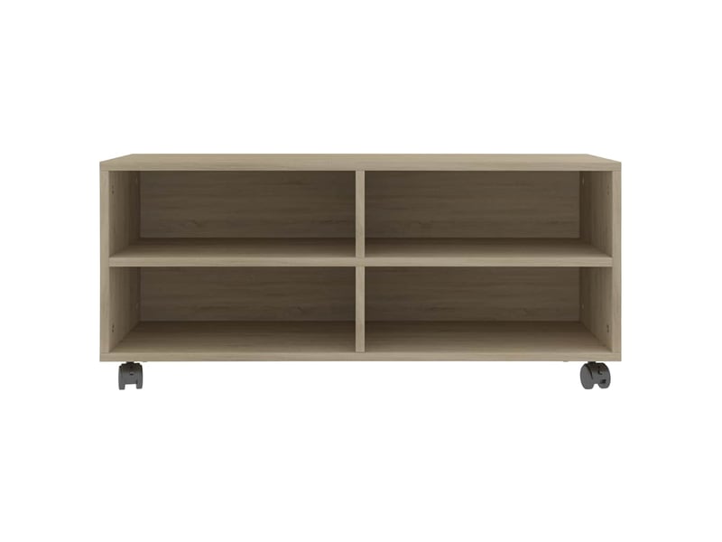  Meuble tv - banc tv - meuble de rangement avec roulettes chêne sonoma bois d'ingénierie  - Conforama D