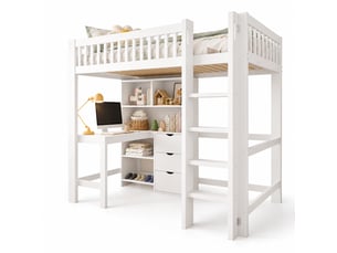 Lit mezzanine 90x200 cm coloris blanc