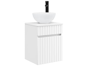 Meuble de lavabo mural, rangement salle de bain blanc 39x35x63 cm bois d'ingénierie