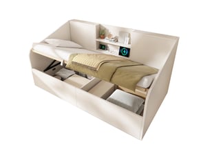 Lit coffre 90x200 cm VIVRYN coloris blanc