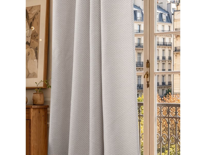 Lot de 2 rideaux à œillets 140 x 240 cm victoria fils teints jacquard - Conforama E