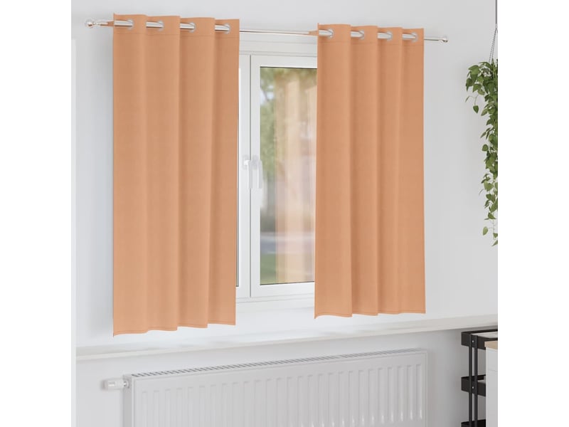  Lot de 2 rideaux occultants, rideaux black-out avec anneaux marron clair 175 x 140 cm cf44685  - Conforama B