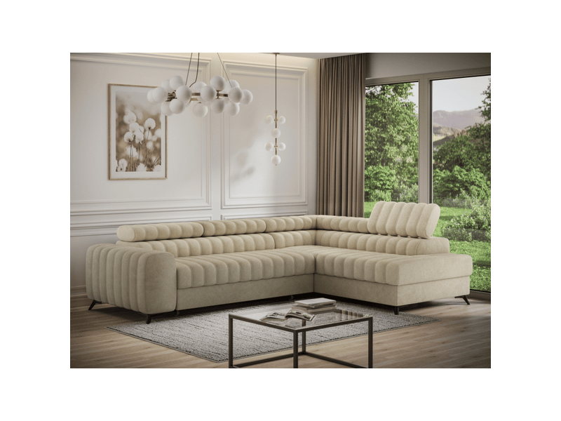  Canapé d'angle collection kanedojo coloris beige  - Conforama D