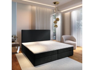 Lit avec rangement 180x200 cm <strong>MASSENO</strong>  <strong></strong> coloris noir