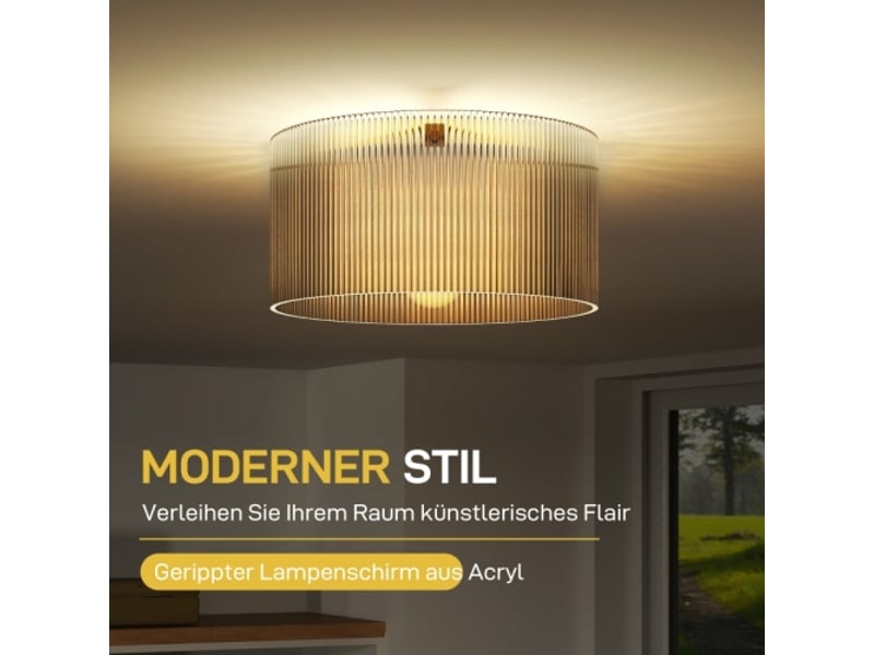  Plafonnier moderne en métal avec abat-jour en acrylique, compatible ampoules halogènes et led  - Conforama C