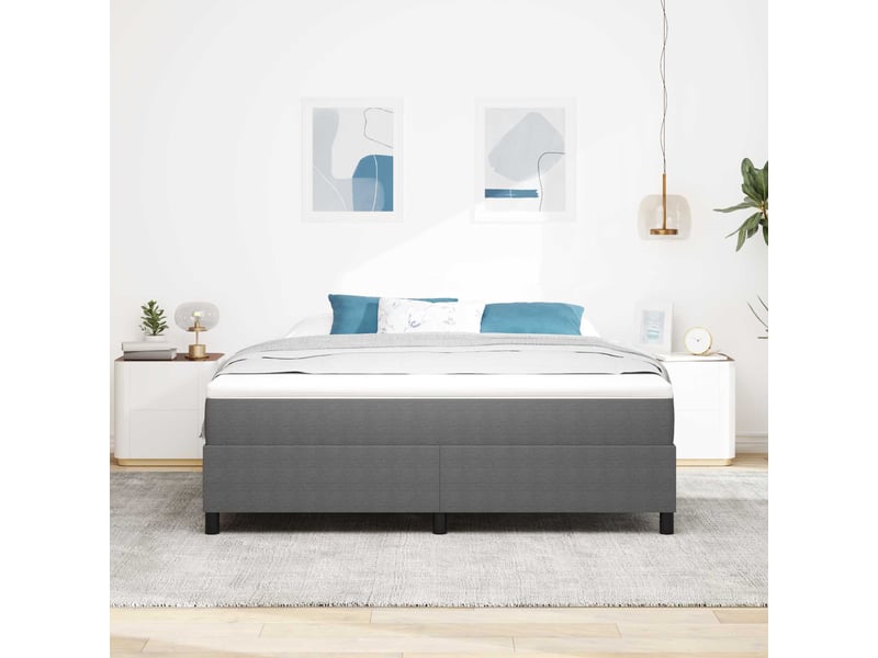 Lit double- lit adulte - cadre de lit plateforme gris clair 180 x 200 cm - Conforama B