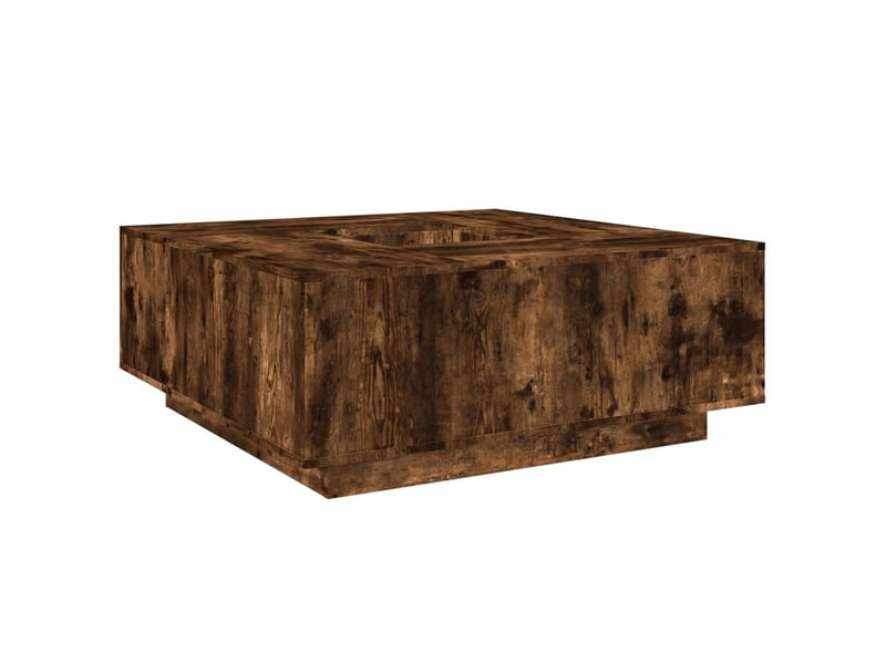  Table basse - table de salon - table à thé chêne fumé 100x100x40 cm bois d'ingénierie  - Conforama A