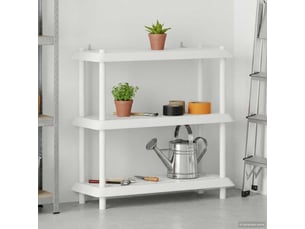 Unité de rangement 3 niveaux, étagère de rangement 100 x 40 x 96 cm pp blanc