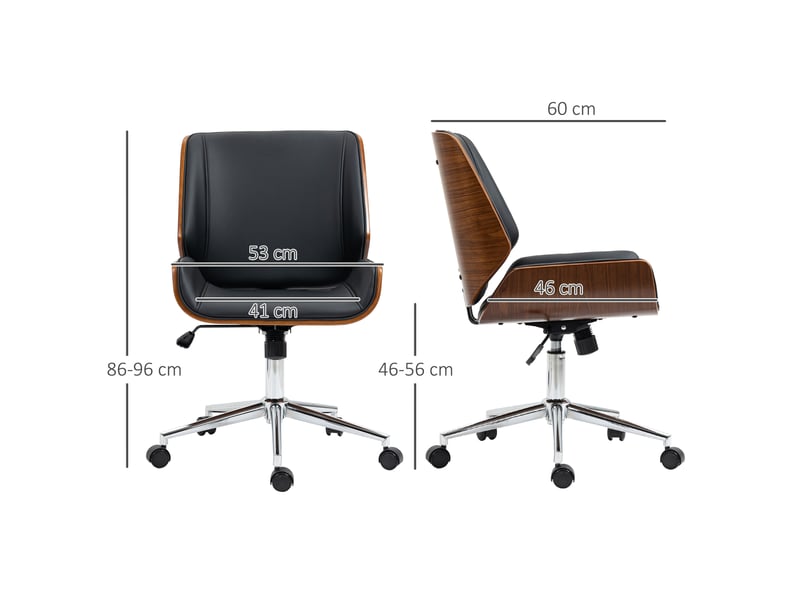  Chaise de bureau, chaise d'ordinateur, fonction bascule, hauteur réglable, noir et argent  - Conforama E