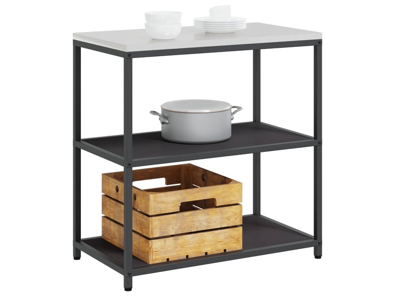 Étagère de cuisine, étagère de rangement hattem noir 90x50x92cm acier - Conforama C
