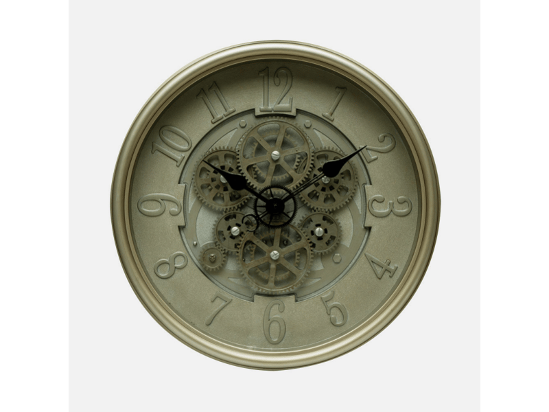  Horloge murale fabrilamp alosno 40 x 40 cm cuir engrenages mobiles 217514014 - Conforama E