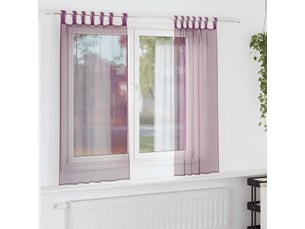 Lot de 2 rideaux en voile, voilages avec boucles violet 140x175 cm cf44337