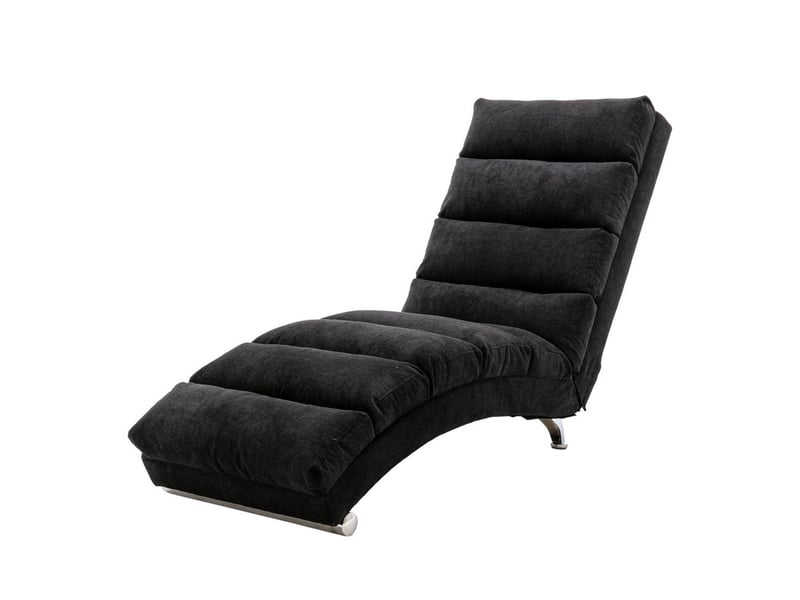  Canapé 1 place, chaise longue fixe avec vibrations douces et poches de rangement latérales, noir  - Conforama A