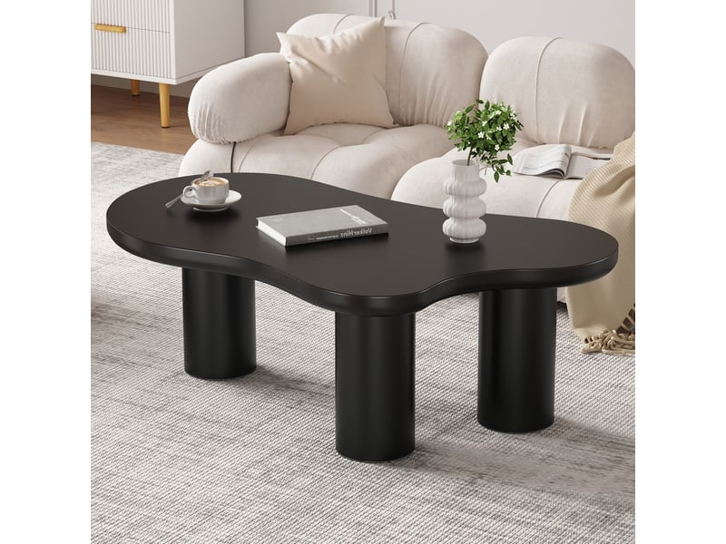  Table basse forme nuage irrégulière plateau en mdf pieds en pvc protection en feutre  - Conforama E
