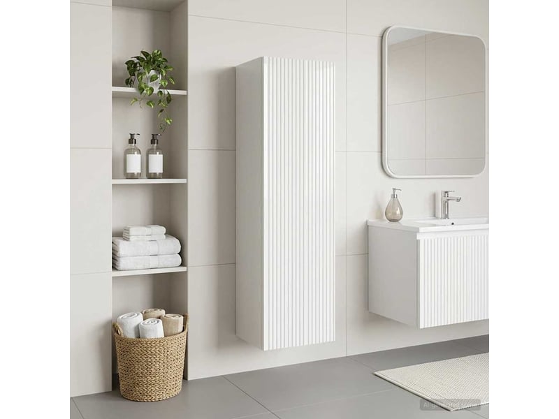  Cabinet salle de bain mural, meuble de rangement blanc brillant shl1999  - Conforama B