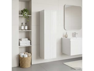 Cabinet salle de bain mural, meuble de rangement blanc brillant shl1999
