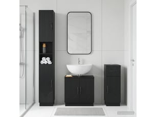 Ensemble de meuble de salle de bain 3 pièces hoorn noir cf63486