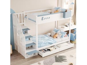 Lit superposé 90x200 cm <strong>OKWISH</strong>  <strong></strong> coloris bicolore