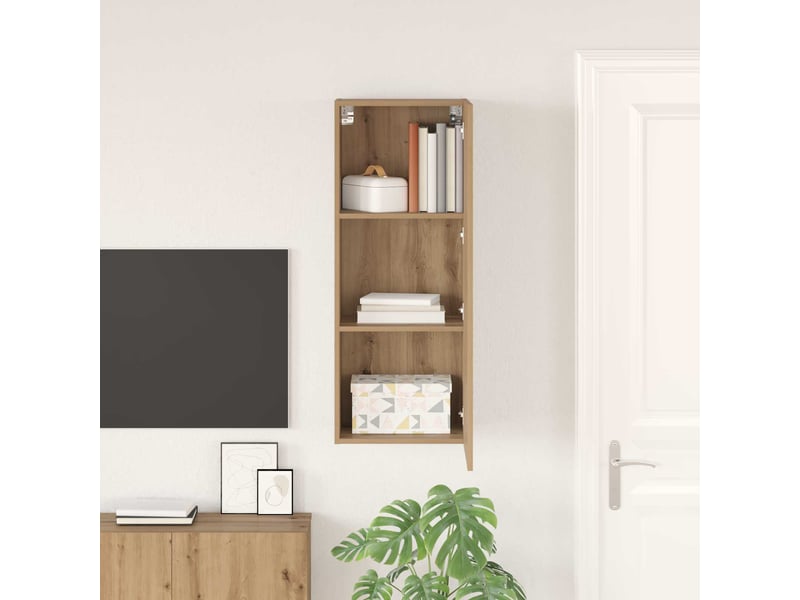  Meuble tv - banc tv - meuble de rangement mural 40,5 x 30 x 102 cm chêne artisanal  - Conforama D