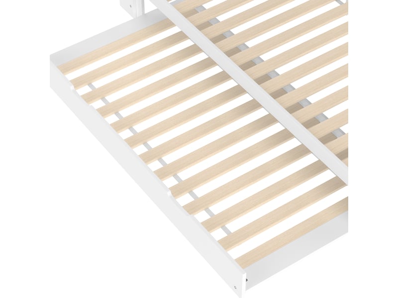  Lit banquette 90x200 cm avec lit gigogne blanc 90x190 cm - rangement tête de lit et ports usbtype-c  - Conforama R