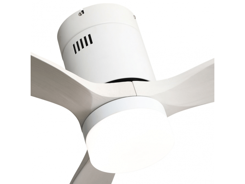  Ventilateur de plafond fabrilamp aguilón dc blancblanc 3 pales 132 cm 6 vitesses led 20 w télécommande 128291301 - Conforama C