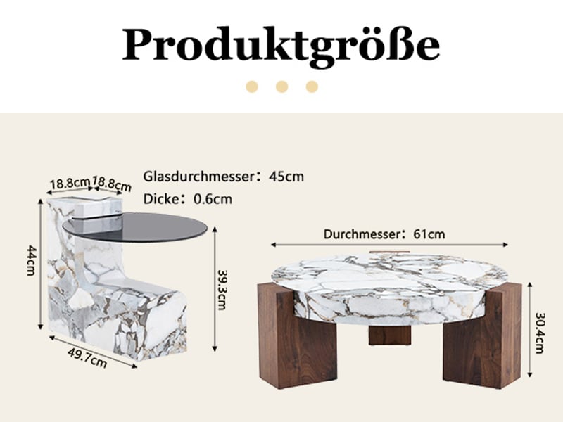 Table d'appoint ronde moderne et épurée à deux niveaux, bois, blanc, mdf, pour la maison, référence produit w3658p436182 - Conforama D