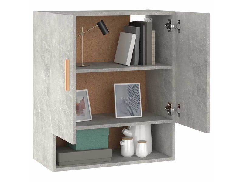  Armoire murale salon, meuble de rangement gris béton 60x31x70 cm bois d'ingénierie shl4188  - Conforama D