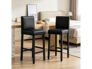 tabouret de bar <strong>STILVORA</strong> - noir hauteur d'assise 75 cm vendu Par paire