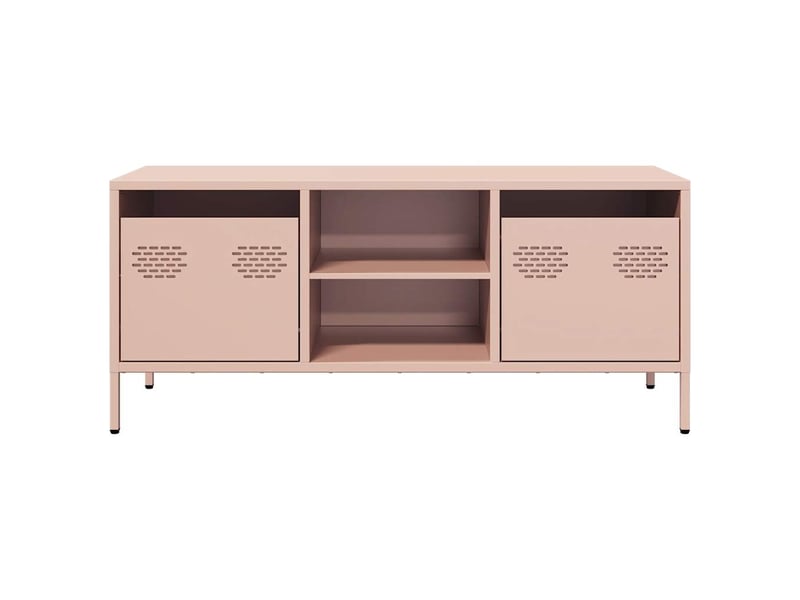  Meuble tv - banc tv - meuble de rangement rose 101,5x39x43,5 cm acier laminé à froid  - Conforama D
