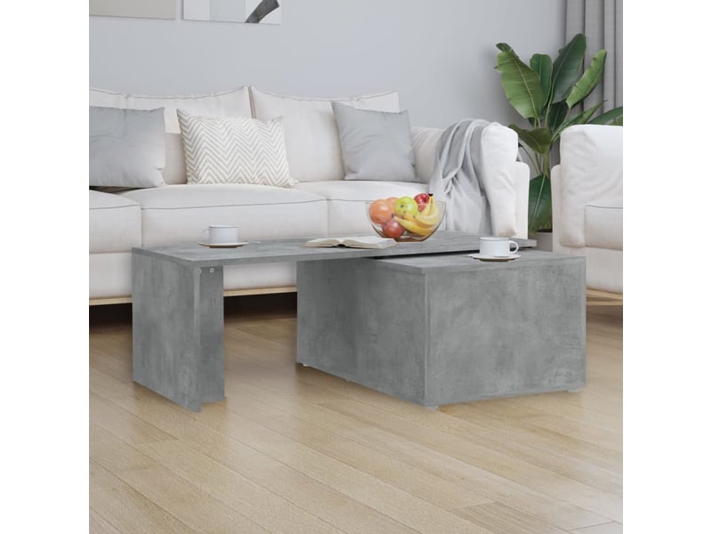  Table basse rectangulaire | table de salon gris béton 150x50x35 cm bois d'ingénierie  - Conforama C