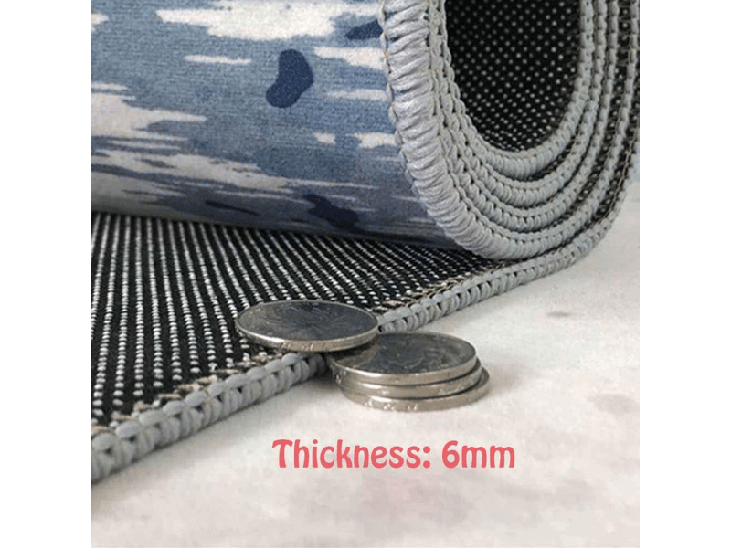  Tapis rond lavable en machine, style géométrique simple intérieur anti slip chambre à coucher salon tapis d'entrée absorbant antidérapant (120cm)  - Conforama D