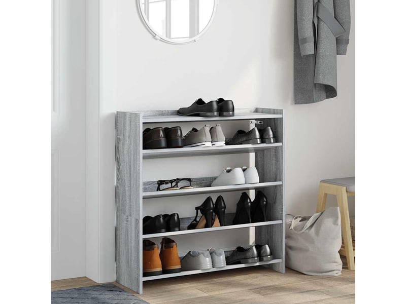  Meuble à chaussures, étagère à chaussures sonoma gris 80x25x81 cm bois d'ingénierie  - Conforama C