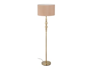 Lampe droite vintage élégante avec abat-jour tissu 18 x 40 cm ambiance douce en métal beige 13_0010154