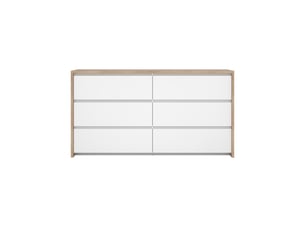 Commode 6 tiroir(s)  <strong></strong> <strong>NEXT</strong> coloris Imitation chêne et blanc brillant largeur 157.1 cm