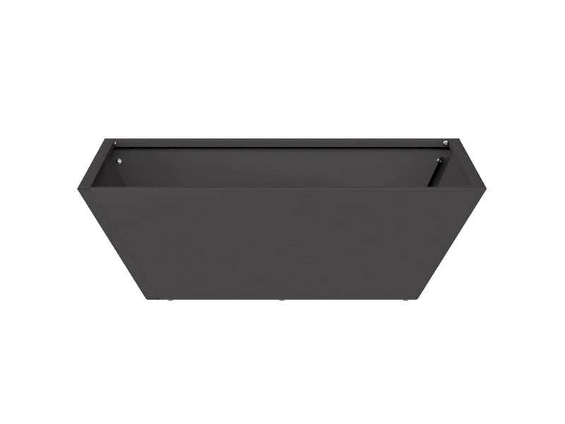  Jardinière - cache-pot de jardin noir 50 x 50 x 15 cm acier laminé à froid  - Conforama E