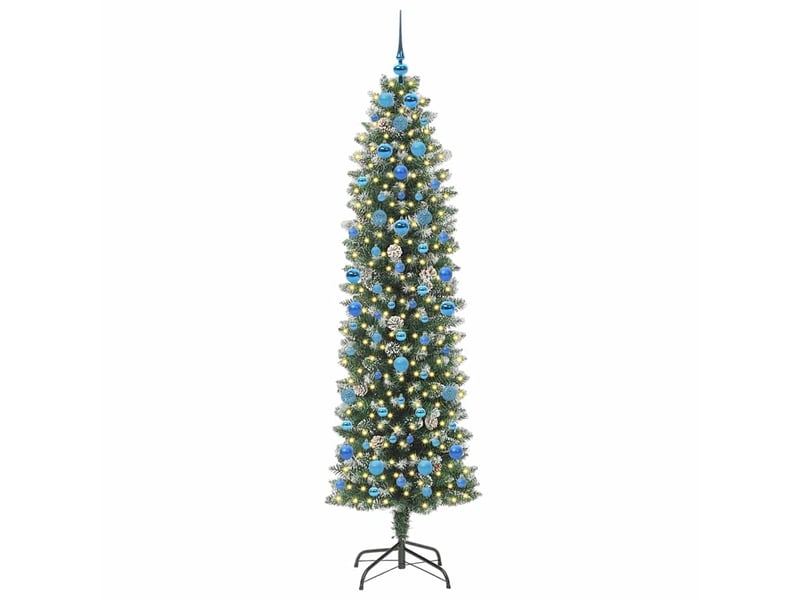  Sapin de noël - arbre de noël artificiel slim vert et blanc 210 cm  - Conforama C