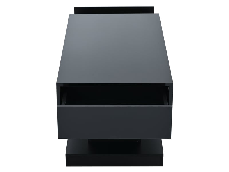  Table basse 100x50x45 cm 2 tiroirs led panneau de particules noire  - Conforama D