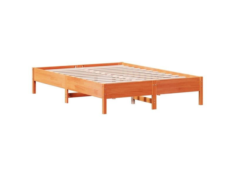  Lit double- lit adulte -  cadre de lit sans matelas  marron 150x200cm bois pin massif  - Conforama D