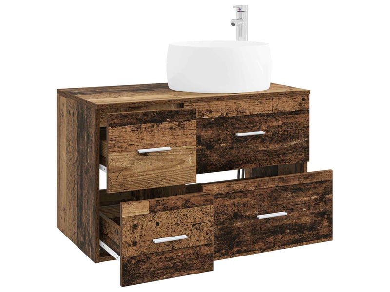 Ensemble de mobilier de salle de bain 2 pc bois ancien cf64029 - Conforama C
