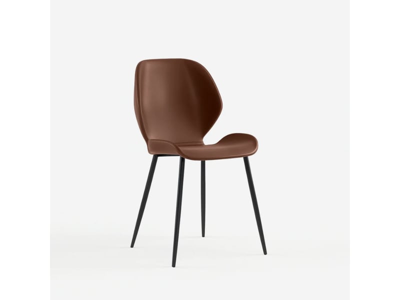  Lot de 4 chaises de salle à manger rembourrées soft-touch callisto - marron  - Conforama C