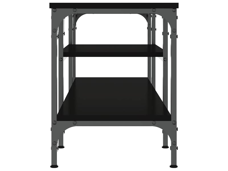 Meuble tv - banc tv - meuble de rangement noir 121x35x45 cm bois d'ingénierie et fer  - Conforama E
