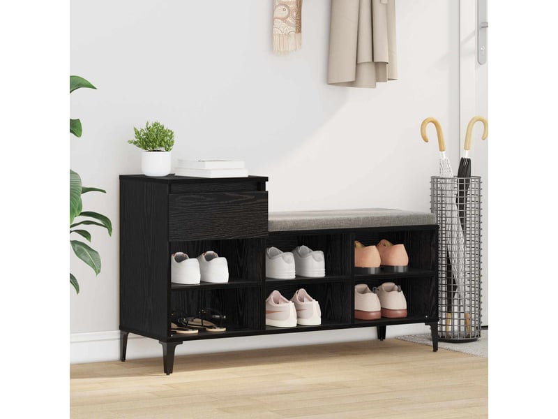  Banc à chaussures, meuble à chaussures 102x36x60 cm bois d'ingénierie shl7920  - Conforama B